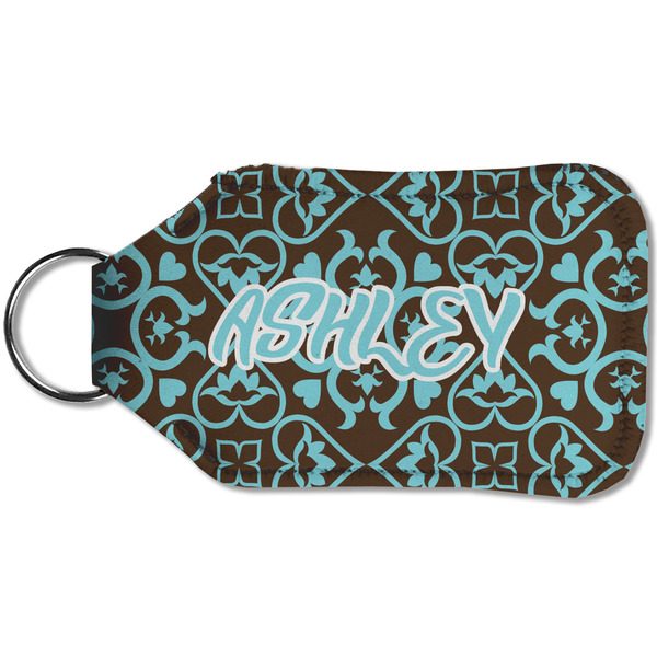 Floral Sanitizer Holder Keychain - Small (Back)