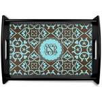 Floral Black Wooden Tray - Small (Personalized)