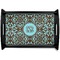 Floral Serving Tray Black Small - Main