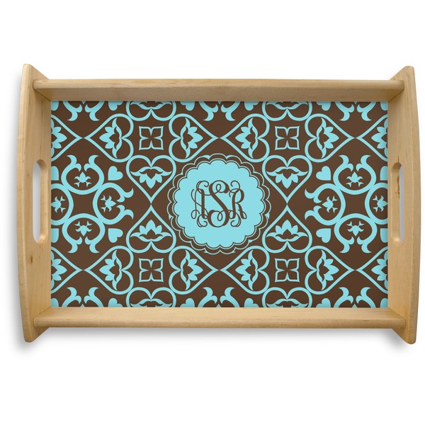 Custom Floral Natural Wooden Tray - Small (Personalized)