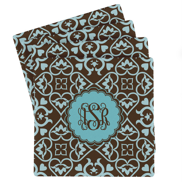 Custom Floral Absorbent Stone Coasters - Set of 4 (Personalized)