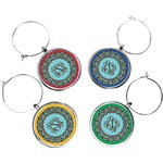 Floral Wine Charms (Set of 4) (Personalized)