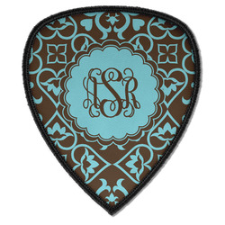 Floral Iron on Shield Patch A w/ Monogram