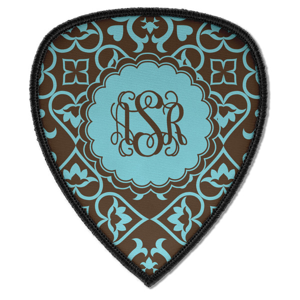 Custom Floral Iron on Shield Patch A w/ Monogram