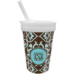 Floral Sippy Cup with Straw (Personalized)