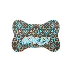 Floral Bone Shaped Dog Food Mat (Small) (Personalized)