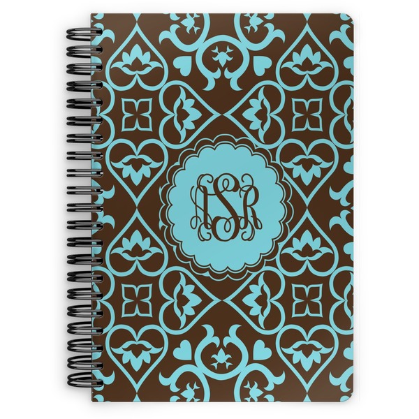 Custom Floral Spiral Notebook - 7x10 w/ Monogram