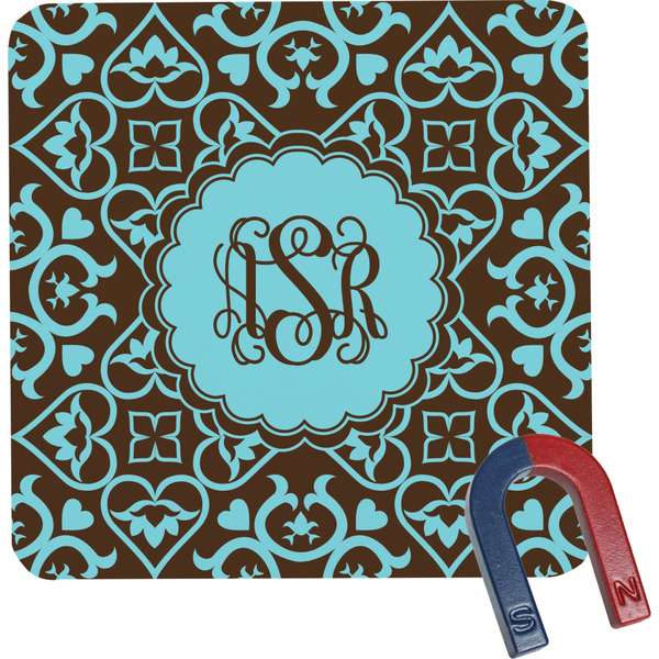 Custom Floral Square Fridge Magnet (Personalized)