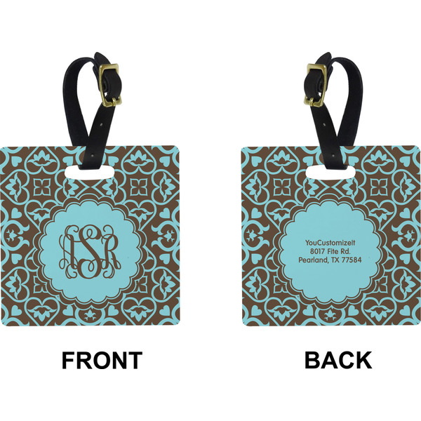 Floral Square Luggage Tag (Front + Back)