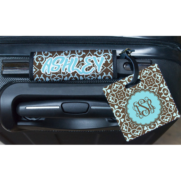 Floral Square Luggage Tag & Handle Wrap - In Context