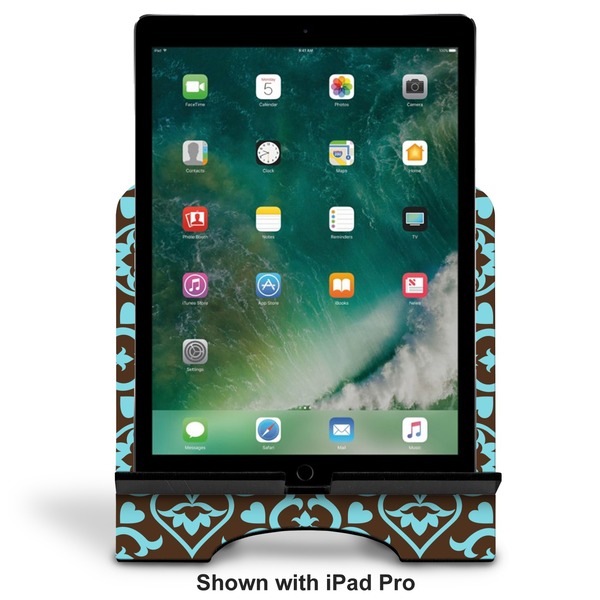 Floral Stylized Tablet Stand - Front with ipad