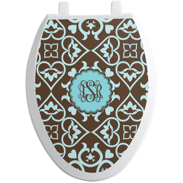 Custom Floral Toilet Seat Decal - Elongated (Personalized)
