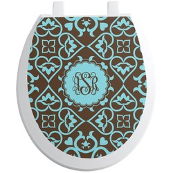 Floral Toilet Seat Decal - Round (Personalized)