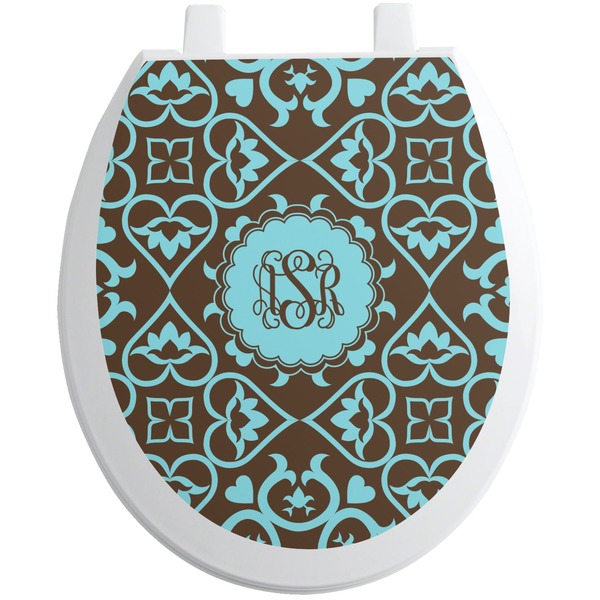 Custom Floral Toilet Seat Decal - Round (Personalized)