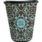 Floral Waste Basket - Single Sided (Black) (Personalized)