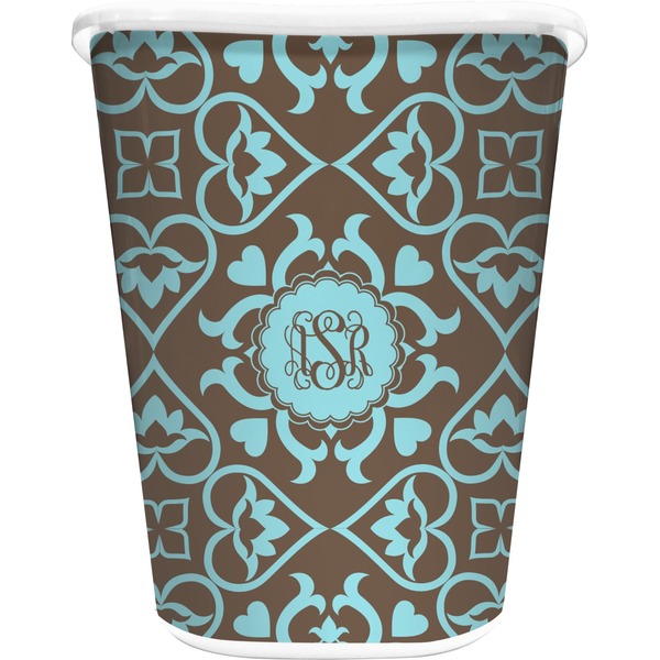 Custom Floral Waste Basket - Double Sided (White) (Personalized)