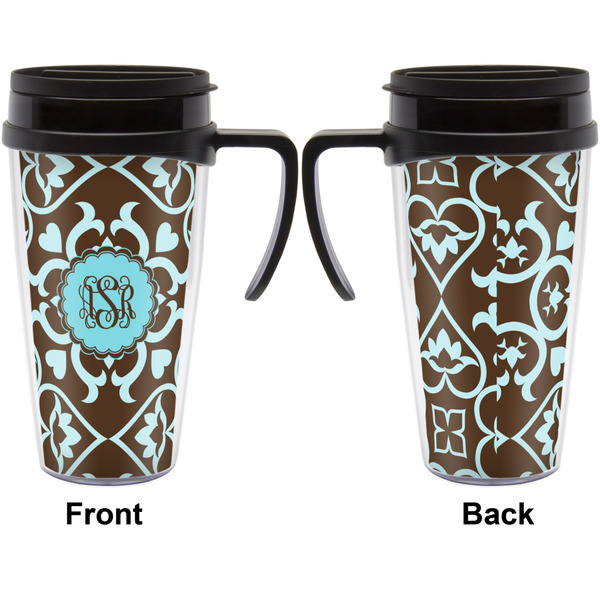 Floral Travel Mug with Black Handle - Approval