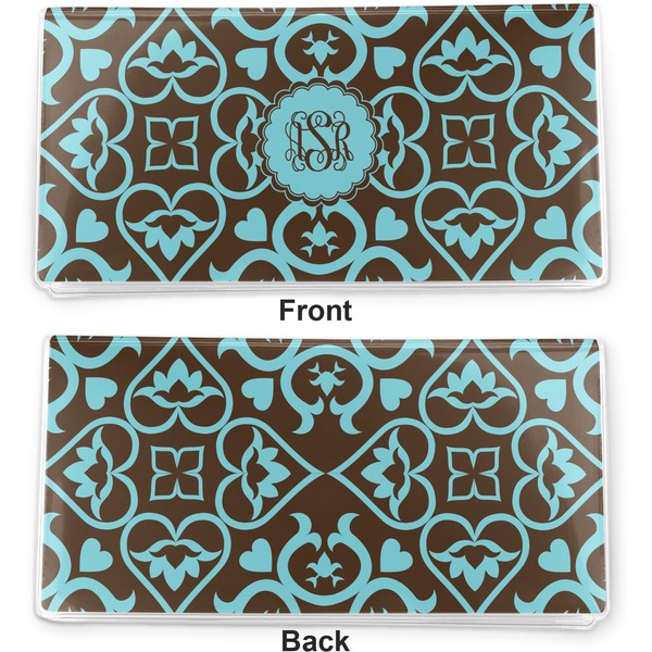 Floral Vinyl Check Book Cover - Front and Back