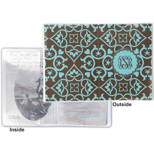 Floral Vinyl Passport Holder - Flat Front and Back