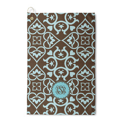 Floral Waffle Weave Golf Towel (Personalized)