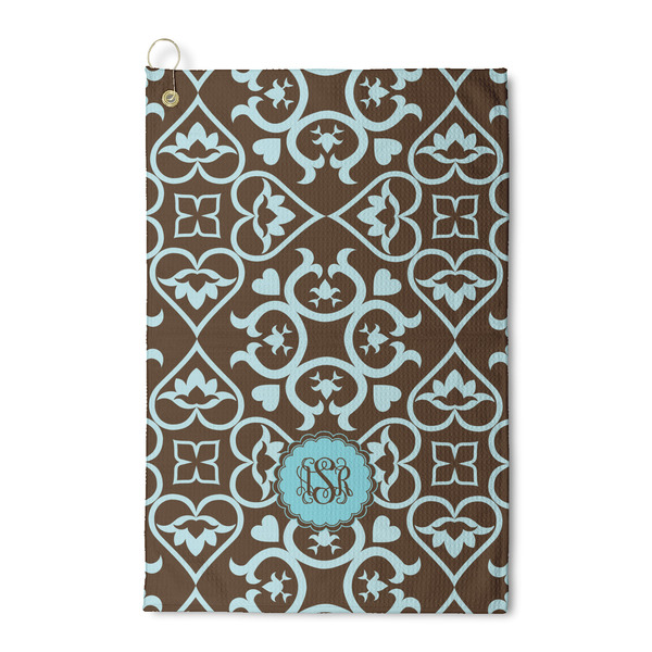 Custom Floral Waffle Weave Golf Towel (Personalized)