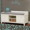Floral Wall Name Decal Above Storage bench