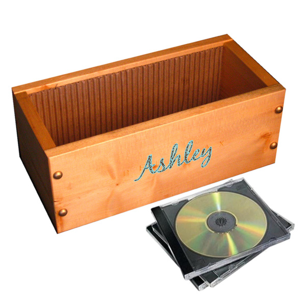 Floral Wall Name Decal on Wooden Storage Chest