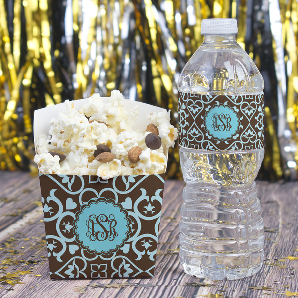 Floral Water Bottle Label - w/ Favor Box