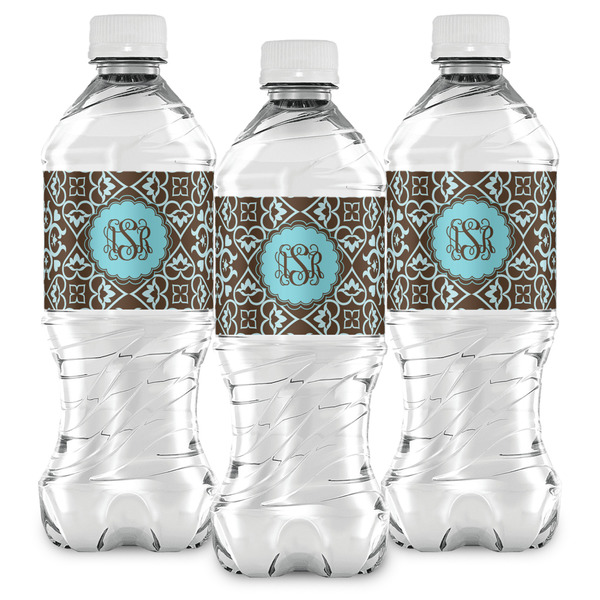 Floral Water Bottle Labels - Front View