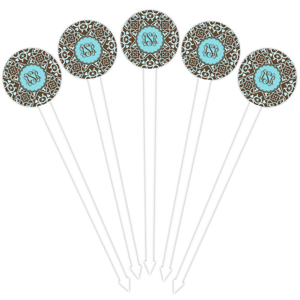 Floral White Plastic 4" Food Pick - Round - Fan View