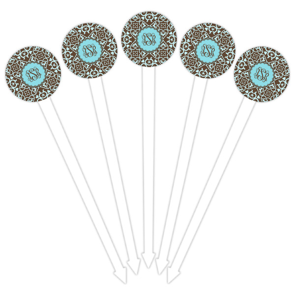 Floral White Plastic 6" Food Pick - Round - Fan View