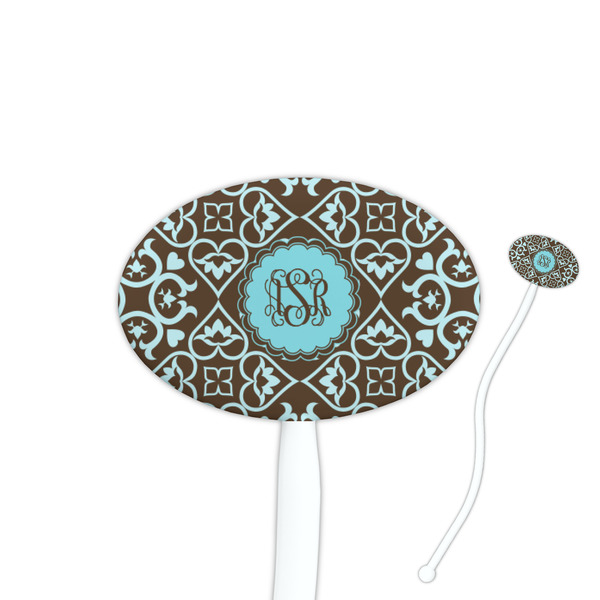 Custom Floral Oval Plastic Stir Sticks (Personalized)