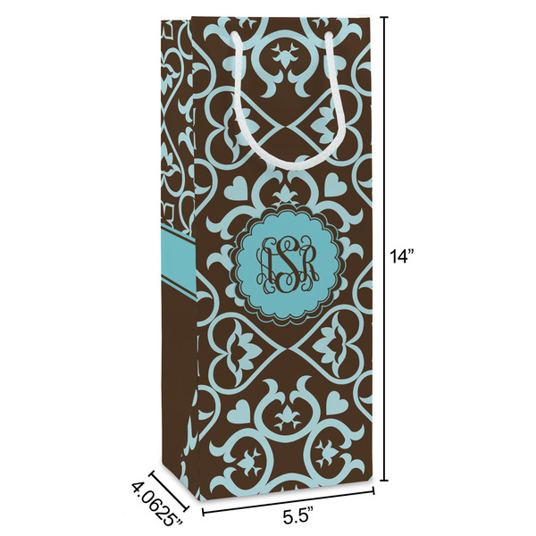 Floral Wine Gift Bag - Dimensions