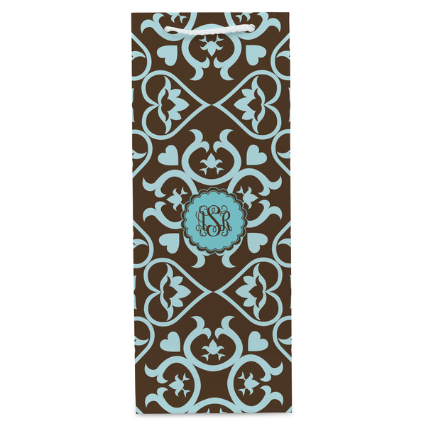 Floral Wine Gift Bag - Gloss - Front