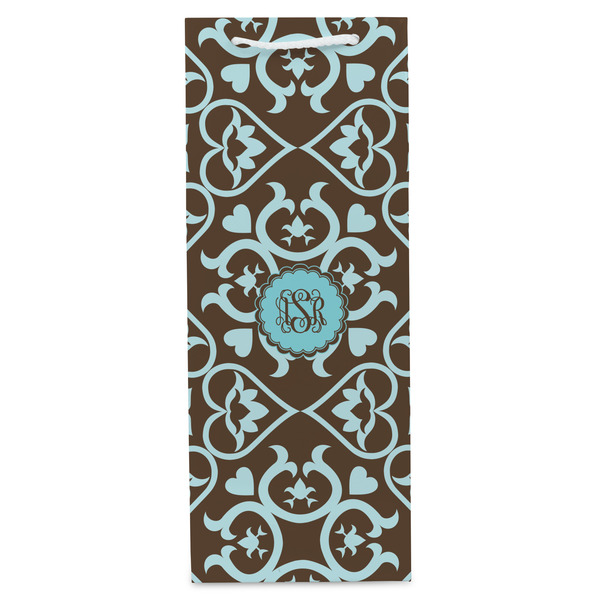 Floral Wine Gift Bag - Matte - Front