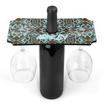Floral Wine Bottle & Glass Holder (Personalized)