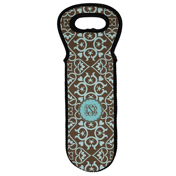 Custom Floral Wine Tote Bag (Personalized)