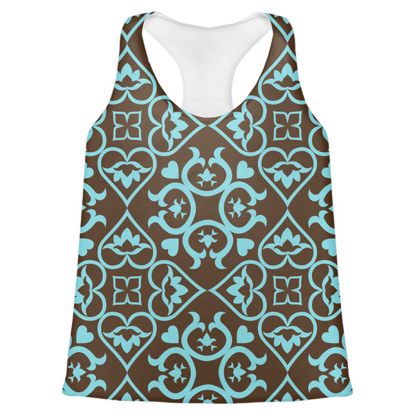 Custom Floral Womens Racerback Tank Top - Small