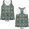 Floral Womens Racerback Tank Tops - Medium - Front and Back