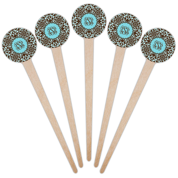 Floral Wooden 4" Food Pick - Round - Fan View