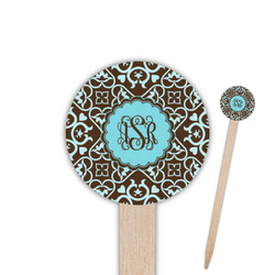 Floral Round Wooden Food Picks (Personalized)
