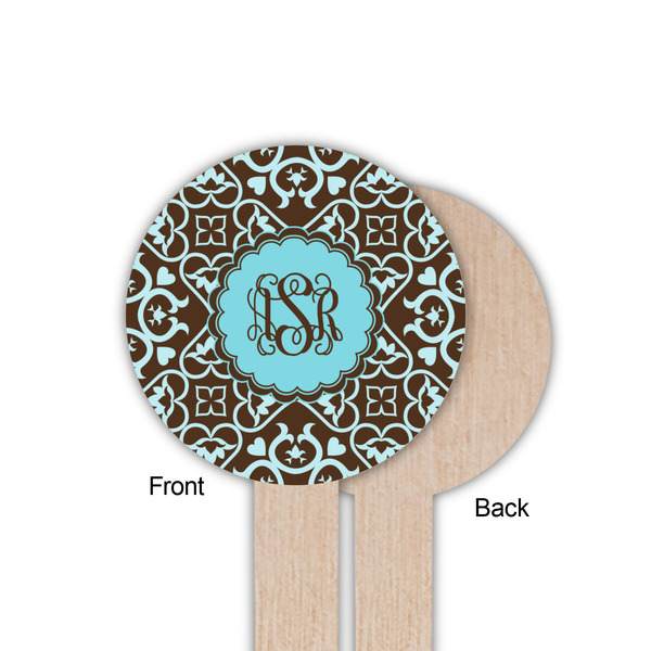 Floral Wooden 6" Food Pick - Round - Single Sided - Front & Back