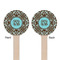 Floral Wooden 6" Stir Stick - Round - Double Sided - Front & Back