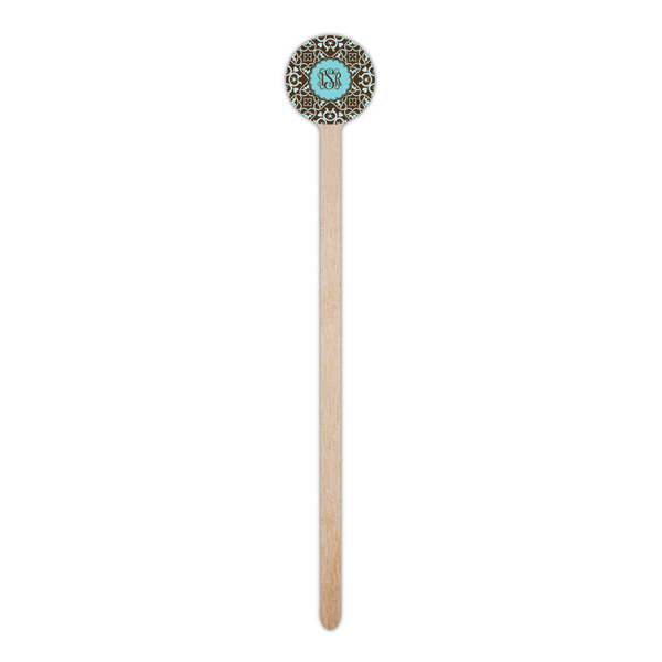 Floral Wooden 6" Stir Stick - Round - Single Stick