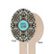 Floral Wooden Food Pick - Oval - Single Sided - Front & Back