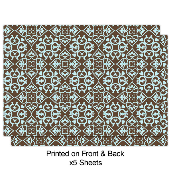 Floral Wrapping Paper Sheet - Double Sided - Front