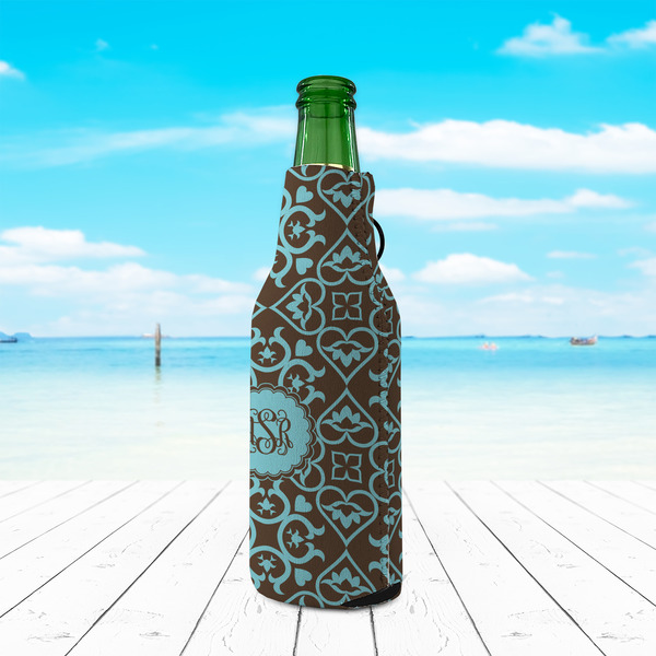 Floral Zipper Bottle Cooler - LIFESTYLE