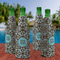 Floral Zipper Bottle Cooler - Set of 4 - LIFESTYLE