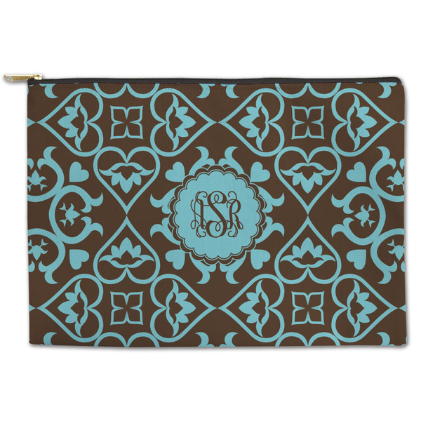 Custom Floral Zipper Pouch - Large - 12.5"x8.5" (Personalized)