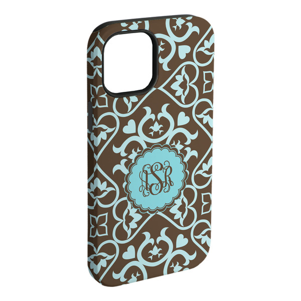 Custom Floral iPhone Case - Rubber Lined - iPhone 15 Plus (Personalized)